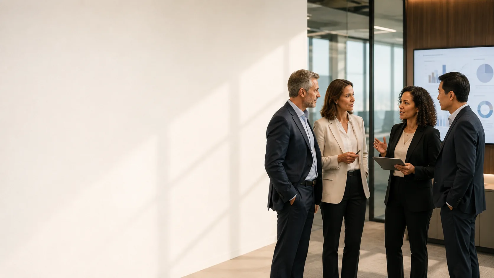 Healthcare executives discussing sales performance and account execution