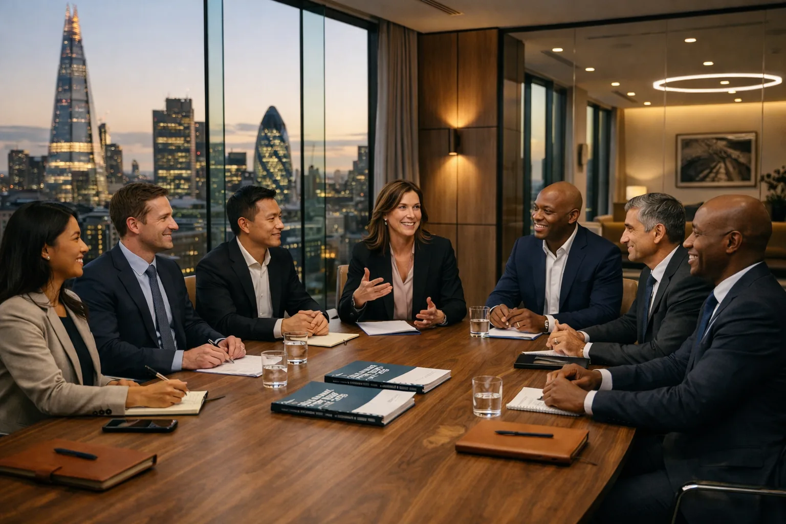 Executive team discussing commercial operations alignment and execution